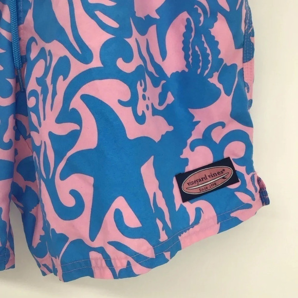 Vineyard Vines Men’s Printed Chappy Swim Trunks Starfish Seahorse Size Medium - Picture 4 of 8
